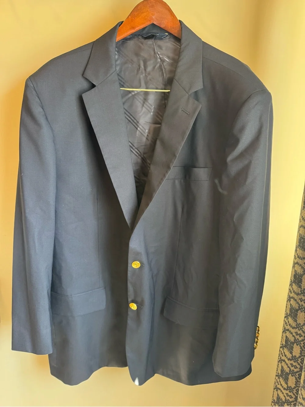 Brooks Brothers 1818 Madison Fit Navy Blazer 52R Italian Wool Gold Buttons